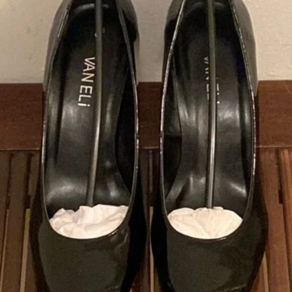 VANELi Ussa Patent Leather Black Mid Wedge - Picture 6 of 7